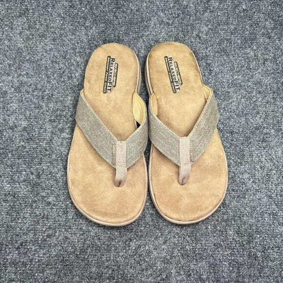 Skechers Rosen Sandals Men's 10 Khaki Athletic Outdoor Summer Beach Flip Flops - Picture 3 of 12